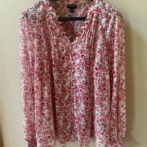 Torrid Size 0 (12) Red and White Floral Top with bonus Old Navy tank